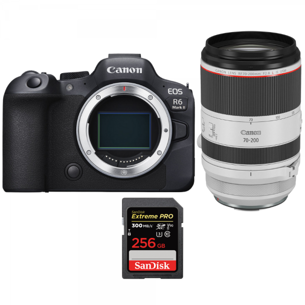 Canon EOS R6 Mark II + RF 70-200mm f/2.8 L IS USM + 1 SanDisk 256GB Extreme PRO UHS-II SDXC 300 MB/s