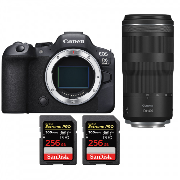 Canon EOS R6 Mark II + RF 100-400mm f/5.6-8 IS USM + 2 SanDisk 256GB Extreme PRO UHS-II SDXC 300 MB/s