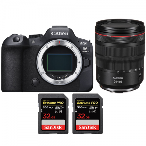 Canon EOS R6 Mark II + RF 24-105mm f/4 L IS USM + 2 SanDisk 32GB Extreme PRO UHS-II SDXC 300 MB/s
