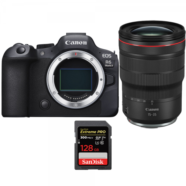Canon EOS R6 Mark II + RF 15-35mm f/2.8 L IS USM + 1 SanDisk 128GB Extreme PRO UHS-II SDXC 300 MB/s